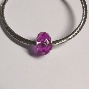 Pink Faceted‎ Charm for Pandora Style Bracelet